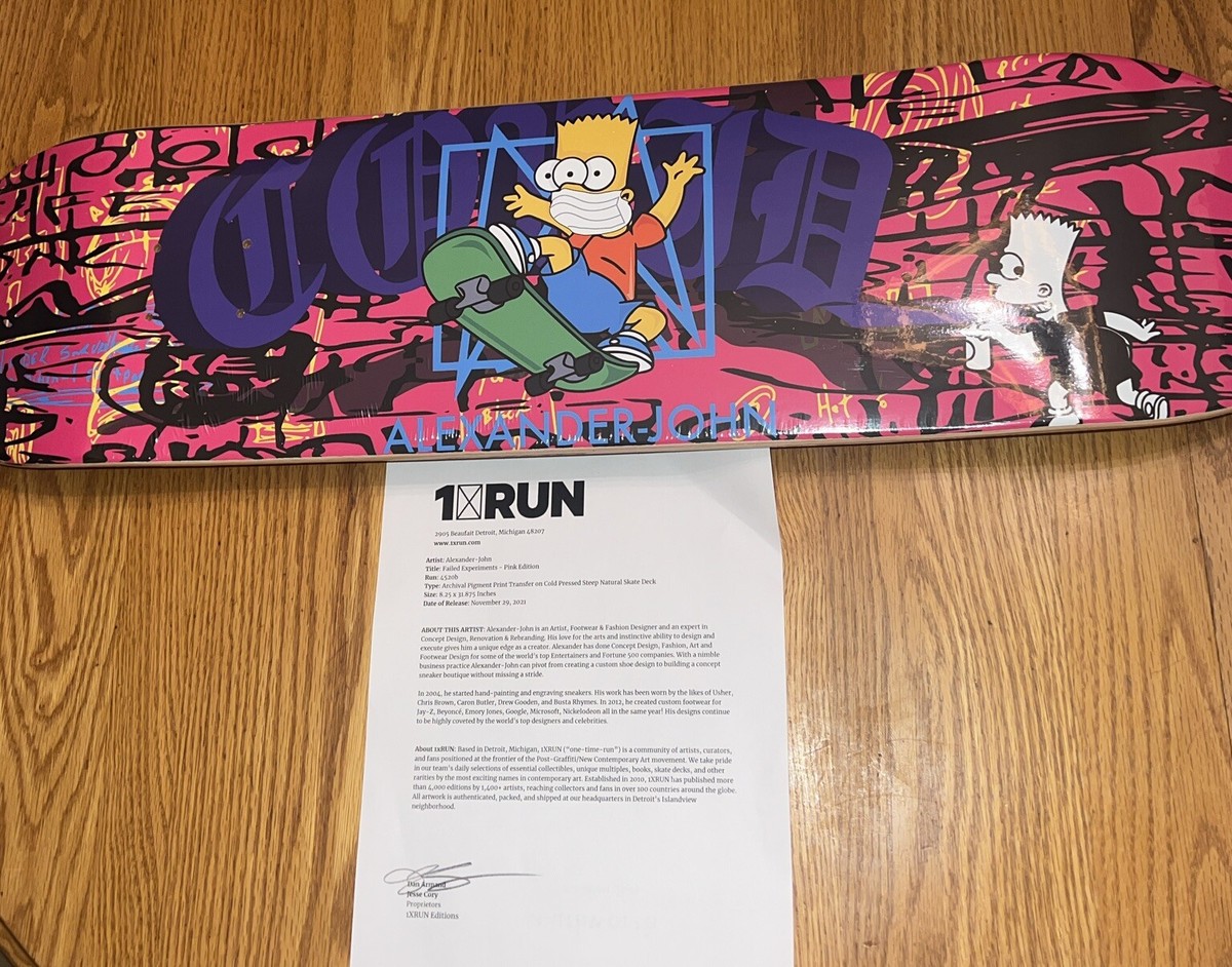 Bart's Failed Experiment Alexander-John Skate Deck #/70 Ed Signed