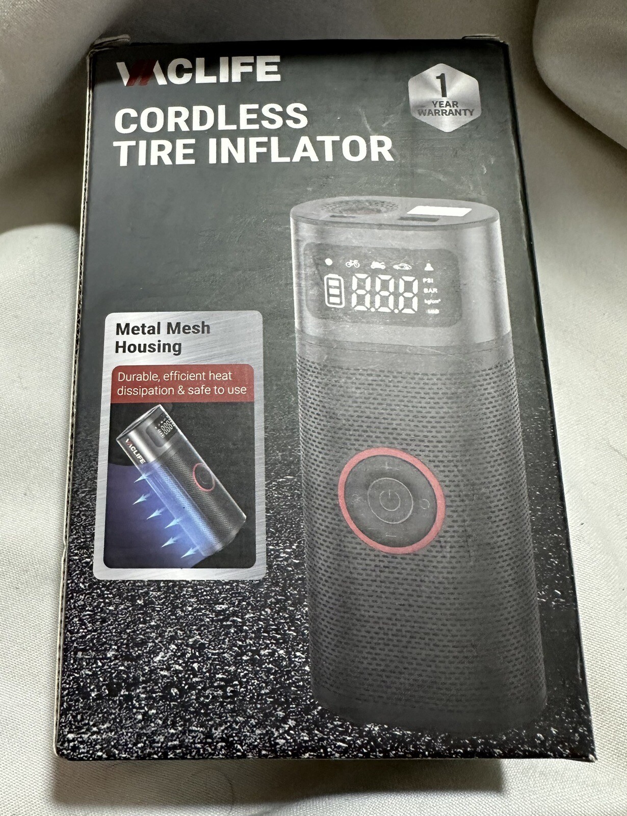 New VacLife Cordless Tire Inflator Portable Air Compressor 150PSI