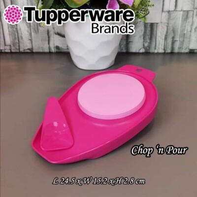New Tupperware  Cutting Board Chop & Pour With Spatula Pink Colour