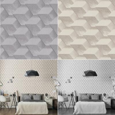 Erismann Geometrische 3D Effekt Tapete Geo Glitzer Kleister The Wall Vinyl Strukturiert