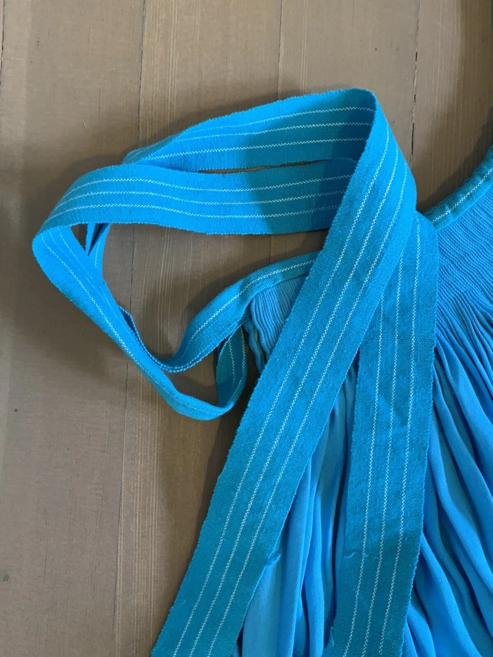 Vintage Turquoise Cotton Skirt, Navajo - Photo 3/4
