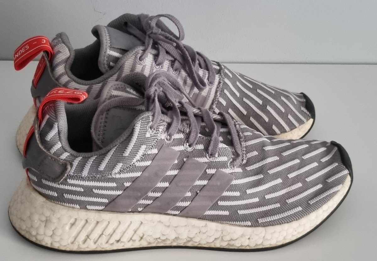 Unisex Adidas NMD R2 JD Sports Grey& Red Sneakers Trainers UK