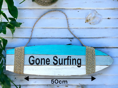 Gone Surfing Surfbrett Holzschild Wanddeko Fair Trade Strandmotiv Surfer Geschenk
