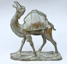 5.5" Old Chinese Bronze Camel Camelus Animal Incense Burner Censer Statue