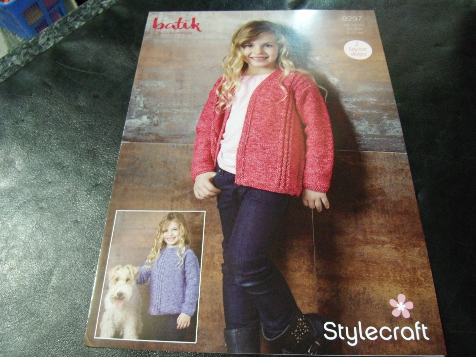 Stylecraft Double Knitting Pattern 9297  Easy Knit Sweater & Cardigan 2 - 11 Yrs
