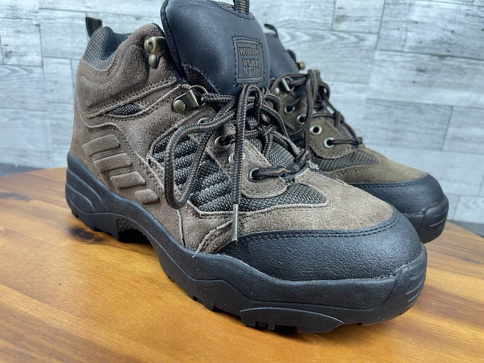 Wranger Work Wear Steel Toe Boots Men 8 M Black Brown Suede Safety Sneakers - Image 2 of 4