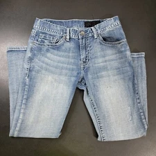 Axel Men's Vintage Boot Style Blue Denim Thick Stitch Jeans Size 32W x 30L