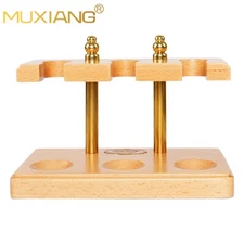 Handcrafted Tobacco Pipe Rack Holder For 3 Pipes Beech Wood Stand Rack Metal Rod