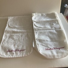 Salvatore Ferragamo 5 White Flap Dust Bag 13 1/2 X 6 1/2  2 White 12X7 VTG