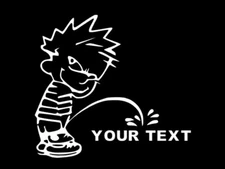 Custom Calvin Peeing On Vinyl Sticker Decal