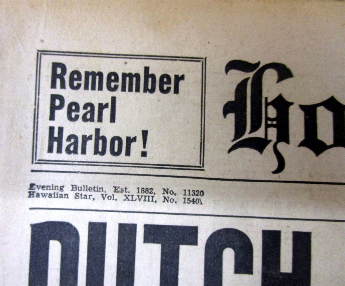 1942 Honolulu HAWAII WW II newspaper JAPAN captures & occupies THE