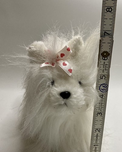 GANZ Webkinz Lil' Kinz White Yorkie Puppy Dog Plush Animal Toy Long Hair Bow - Picture 6 of 6