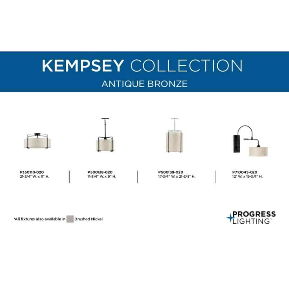 Progress Lighting Brookside Collection 1-Light Brushed Nickel Mini Pendant - Image 3 of 4