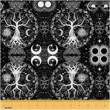 Celestial Dreams Fabric: Sun & Moon, Tree of Life, Gothic M