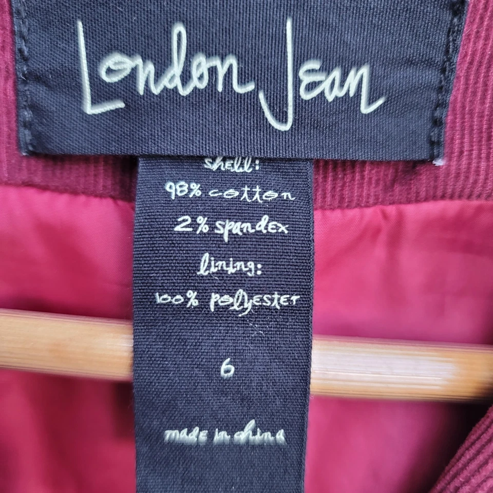 Chaqueta Blazer London Jean Granate Pana Elástica Talla 6 Foto 3 de 4