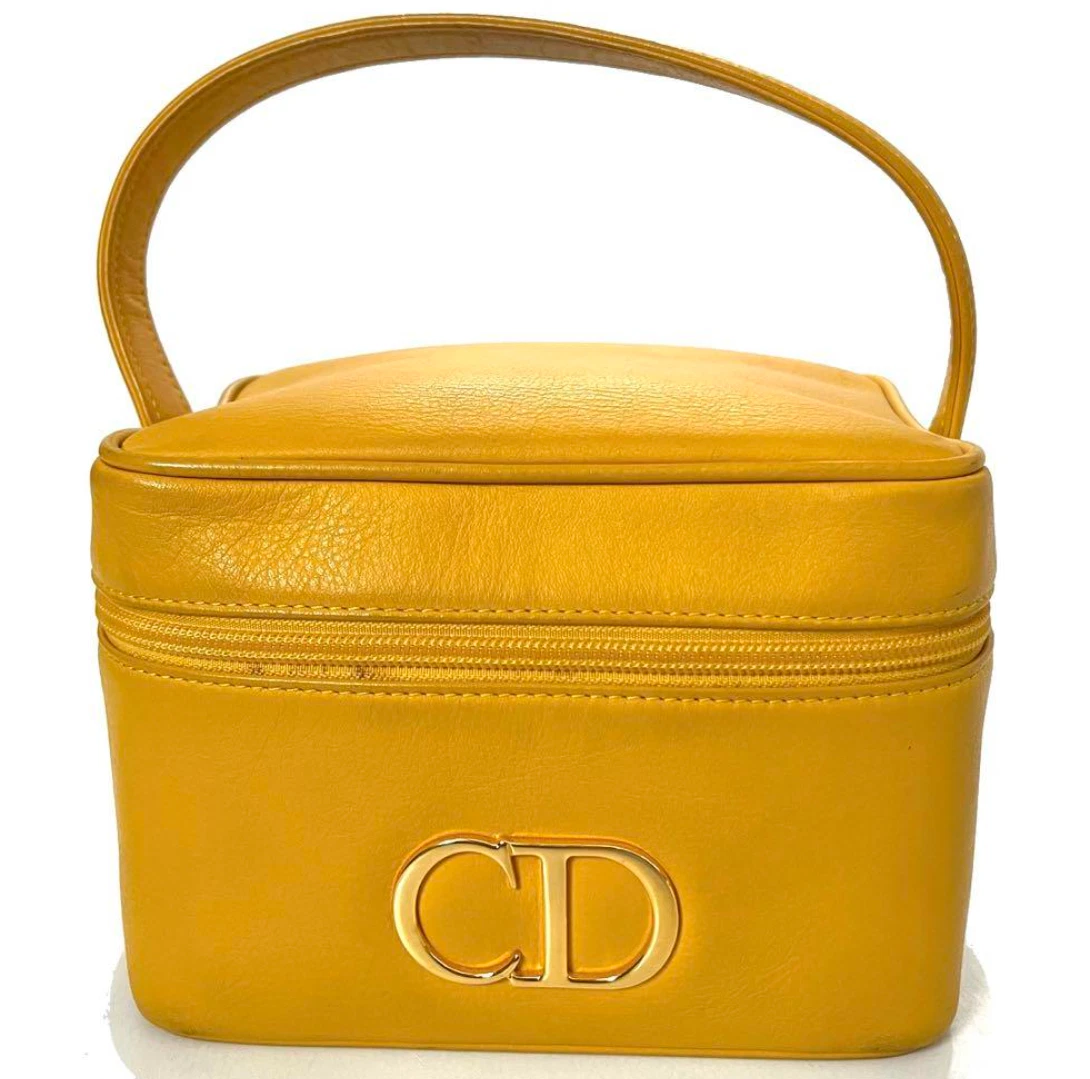 Christian Dior Vanity bag with yellow hardware Handbag Accessory