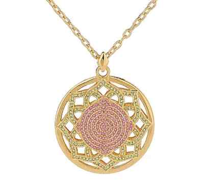 Vintage Joan Rivers Pendant Watch Necklace Reversible Lotus Pink Green Joan Rivers Reversible Lotus Pendant Watch | Mercari main image 2