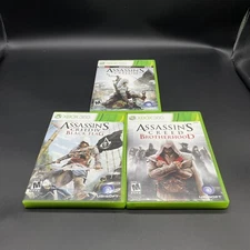 Xbox 360 Assassins Creed 3-CT Lot Creed III Black Flag Brotherhood - UNTESTED