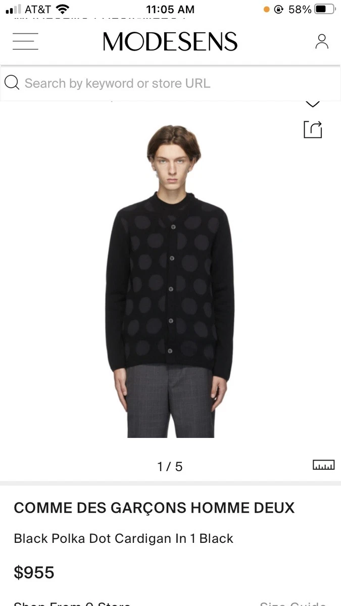 Comme Des Gar ons Homme Deux Polka Dot Cardigan Sweater Size S 955