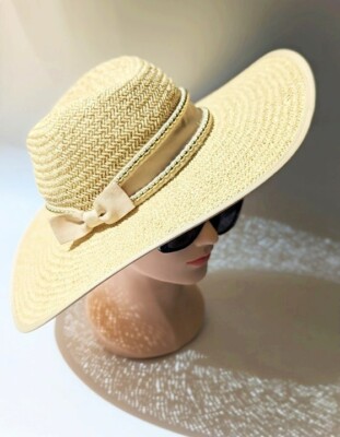 BTB Los Angeles Women\'s Cassie Rope Studded Hat in Natural Size L (MSRP $138) BTB Los Angeles Cassie Studded Rope Straw Hat, s, Brown  main image 4