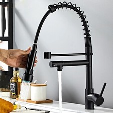 Black Kitchen Faucet Swivel Single Handle Pull Down Sprayer Sink Mixer Tap