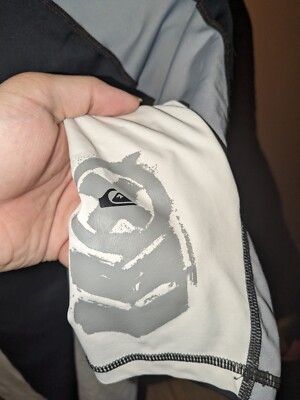Quiksilver Kids XL Compression Fit Shirt Black White Gray Spandex