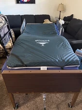 medline semi electric basic home care bed brown half rack with remote control