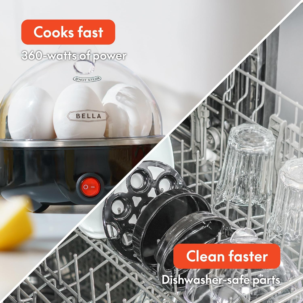 Electric Egg Cooker with Auto Shut Off for Omelets Poached Boiled Eggs