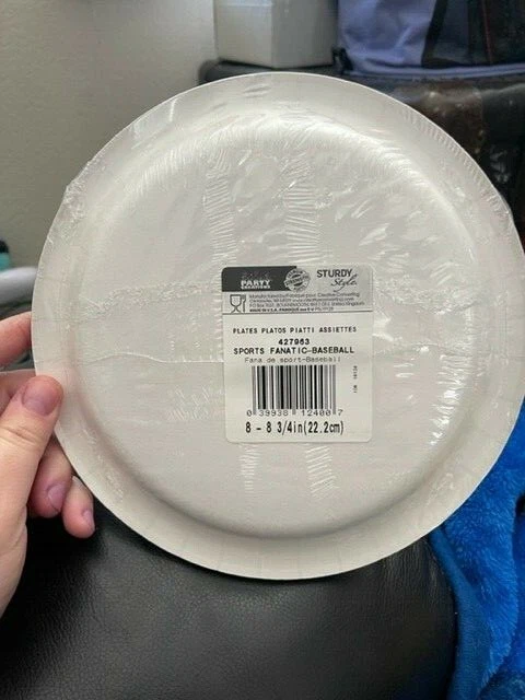 Sports Fanatic Baseball 8-3/4" Paper Plates 8 Pack Birthday Party Decorations - Image 2 of 2