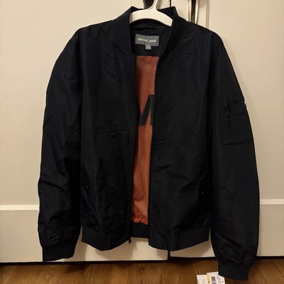 Michael Kors Men s Bomber Jacket Midnight Blue Zip Front - Size medium NEW