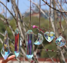 Crystal Sun Catcher Prisms, AB Colored Suncatcher Window Hanging Ornaments