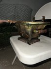 Vintage Portable Small Hibachi Charcoal Grill, Metal Grate, Wood Handle Brown — photo 5