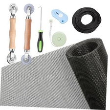 Windows Screen and Screen Door Repair Kit, 48"x118" Charcoal 48" x 118" Black