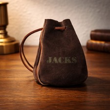 American Trading Company Jacks / Jackstones Game w Instructions Leather Pouch