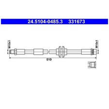 2x Bremsschlauch vorne für Smart Forfour 453 Fortwo | 24487204