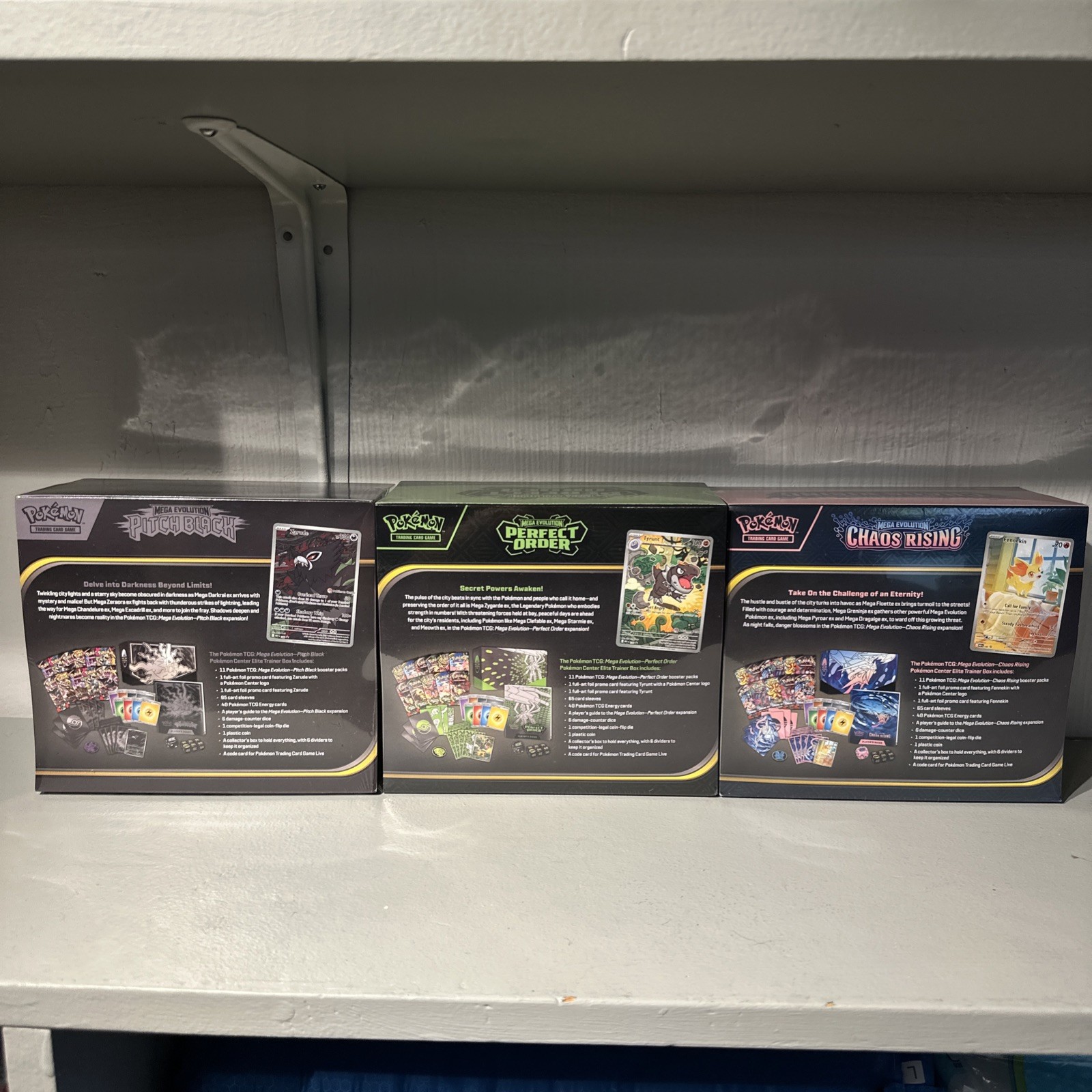 Perfect Containers Logo Pokemon Center Chaos Rising + Pitch Black + Perfect Order ETB SEALED PC ...
