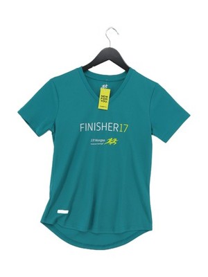 Jpmorgan Damen T-Shirt S Grün Grafik 100% Sonstige Kurzarm V-Ausschnitt Basic