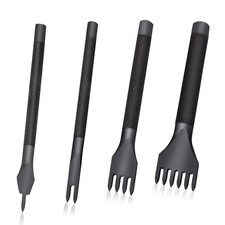 4 Pcs Leather Stitching Punch Leather Craft Tool Hole Punches 1/2/4/6 Prong P...