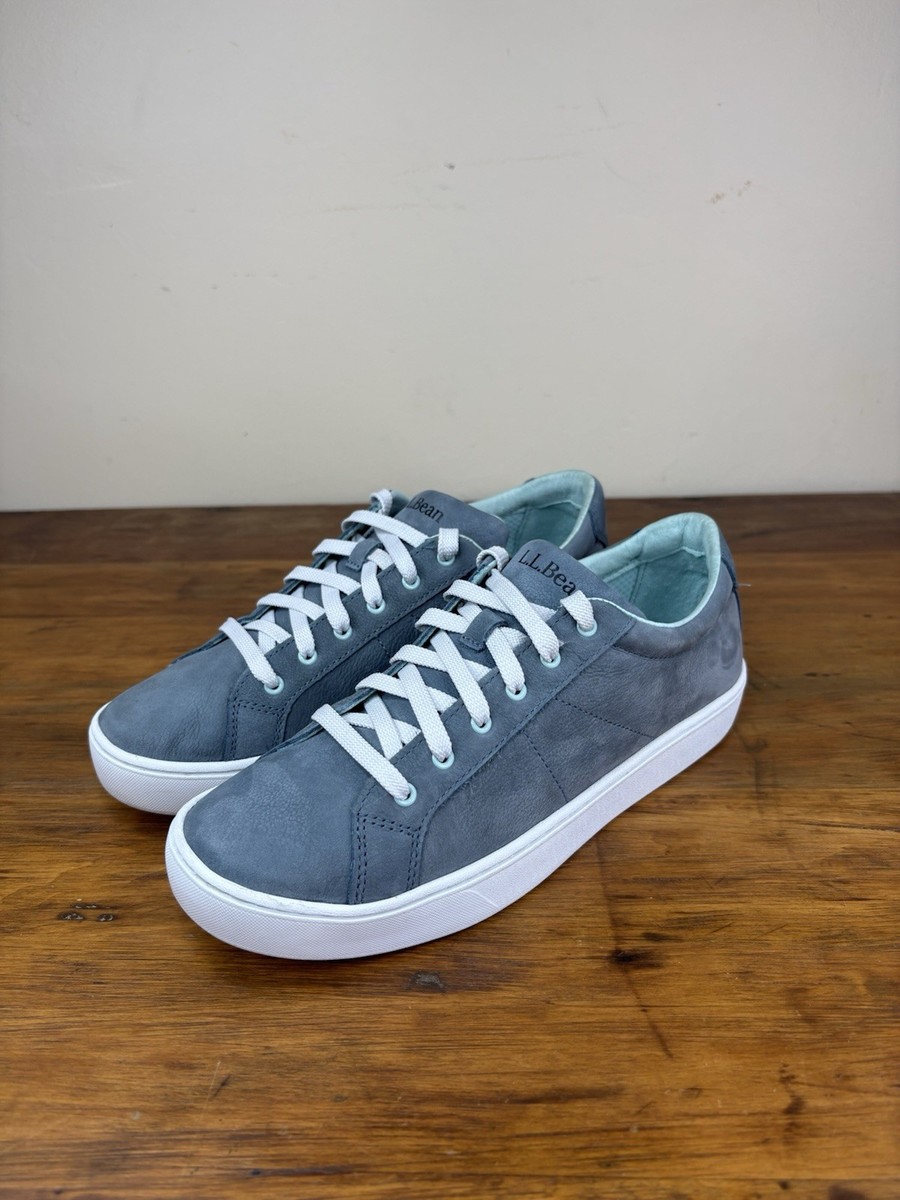 LL Bean Eco Bay Oxford Shoes Womens 9 M Blue Nubuck Leather Comfort Sneakers View 3