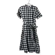 Lisa Marie Fernandez X Target Gingham Button Front Shirtdress Size L Black White