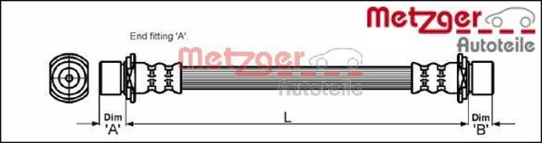 Metzger 4111426 Bremsschlauch Hinterachse Hinten FüR Toyota-image