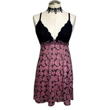 Semi Sheer Romantic Gothic Emo Lace Slip Mini Dress Negligee Lingerie