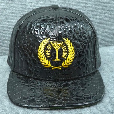 Goorin Bros Life Of Leisure Snapback Hat Black Faux Croc Streetwear Cap Mens