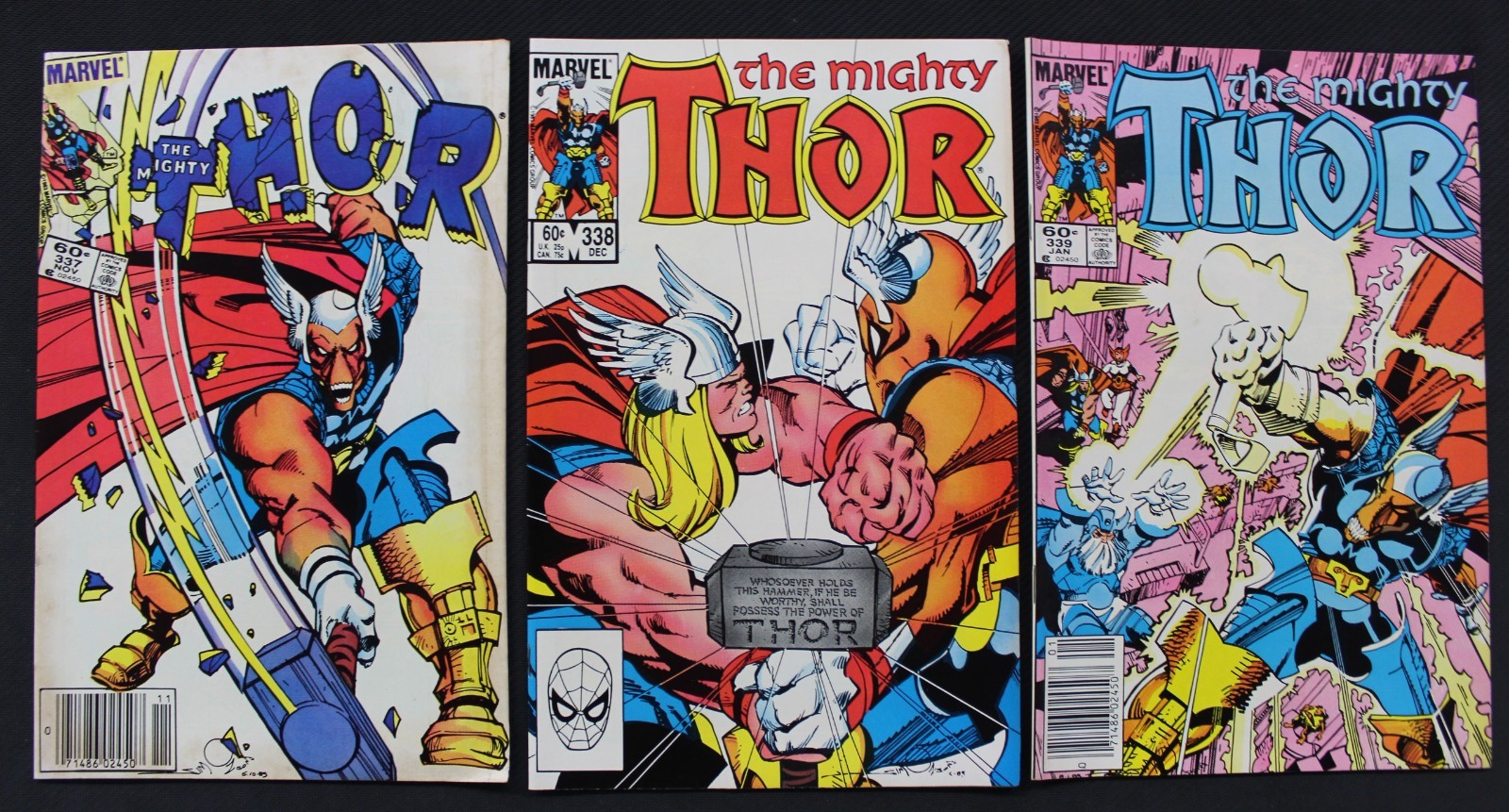 MIGHTY THOR #337, #338, #339 NEWSSTAND 1st /2nd APPEARANCE BETA RAY BILL 1983