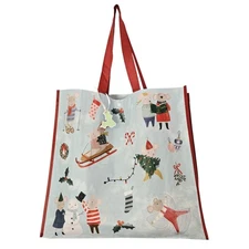 Christmas Mice Mouse Mistletoe Snow Holly Wreath Choir Sled TJMaxx Tote Bag Gift