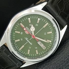 VINTAGE REFURBISHED SEIKO 5 AUTOMATIC 6309A JAPAN MENS GREEN WATCH a442794-1