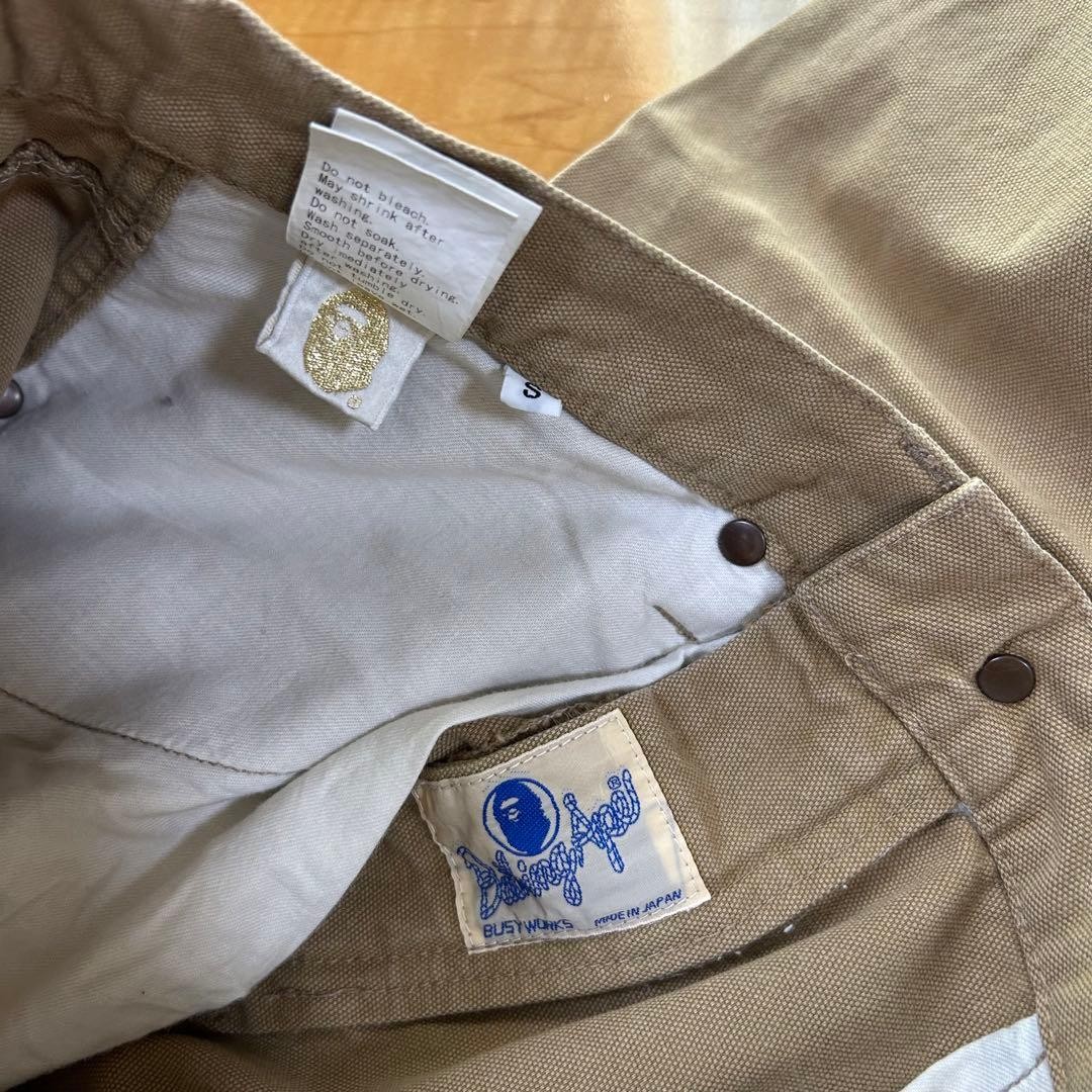 A Bathing Ape Double Knee Straight Pants Beige S BA0226214 thumbnail 5