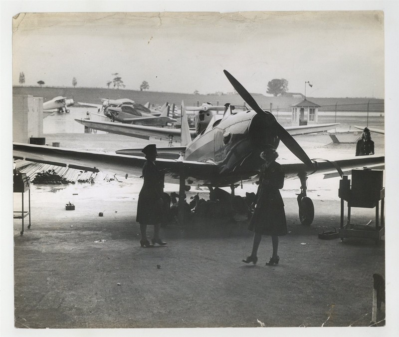 Female Aviation Pioneers 1943 Women Airforce Police Plane Plant WW2 Photo J15539