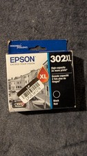 Epson 302XL Black Genuine OEM High Yield Printer Ink Cartridge EXP 2024-27