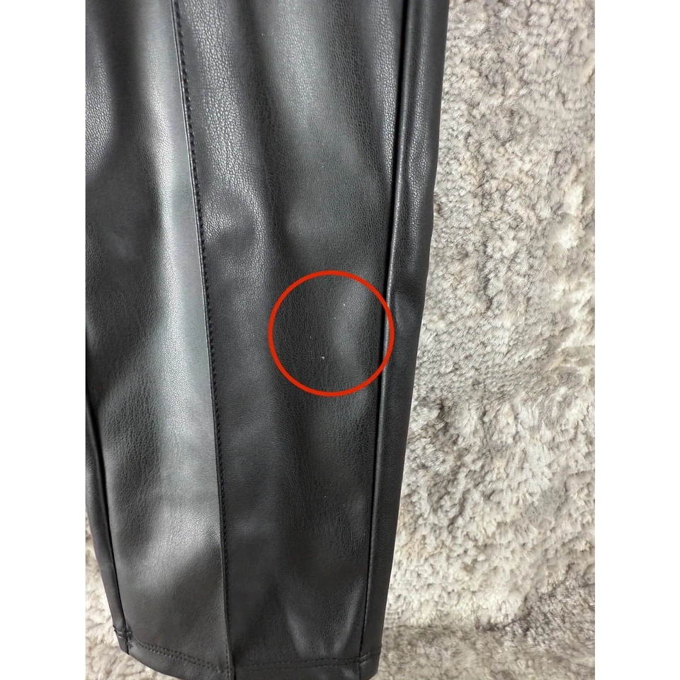 Nine West Talla M Imitación Cuero Leggings Negro Pull On Pantalones Informales Foto 2 de 4